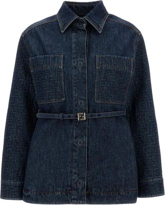 Fendi Denim Jackets, female, Blue, Size: 2XS Go-To Jacket