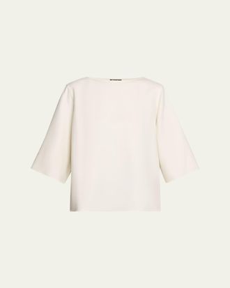 Loro Piana Royal Lightness 3/4-Sleeve Blouse