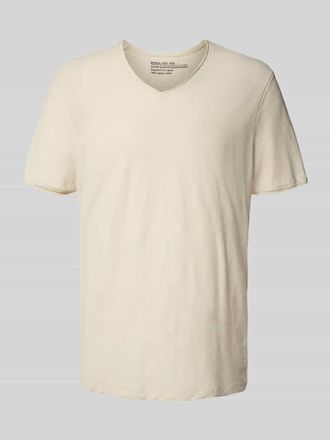 Mc Neal T-Shirt mit V-Ausschnitt in Sand, Gr&ouml;&szlig;e L