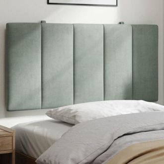 vidaXL Cabecero De Cama Acolchado Terciopelo Gris Claro 100 Cm Vidaxl