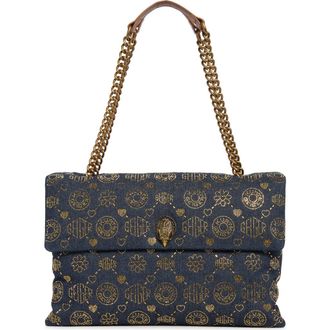 Kurt Geiger XXL Battersea Denim Shoulder Bag in Navy at Nordstrom Rack