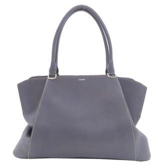 Cartier Blue Leather Tote Bag (Pre-Owned)