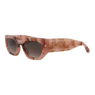 Philipp Plein SPP066M0Z21 Geometric Full Rim Sunglasses - Pink