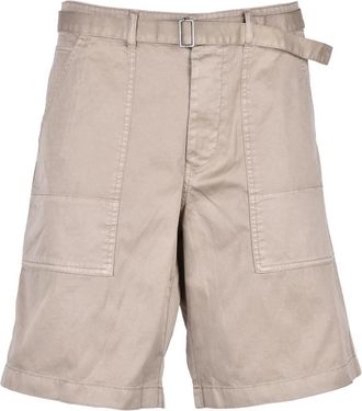 Replay Cotton Bermuda Shorts With Belt Detail And Functional Pockets