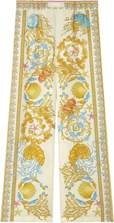 Versace Pantaloni Underwater Barocco in seta - Toni neutri