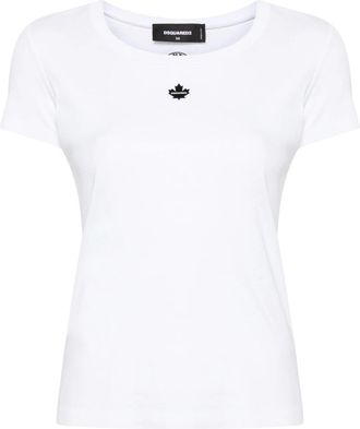 Dsquared2 White Applique-logo Cotton T-shirt