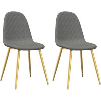 vidaXL Sillas De Comedor 2 Unidades Terciopelo Gris Claro Vidaxl