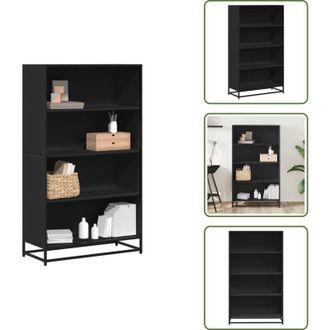 vidaXL Mobile moderno - vidaXL Libreria Nera 80,5x35x139 cm in Truciolato - Libreria industriale