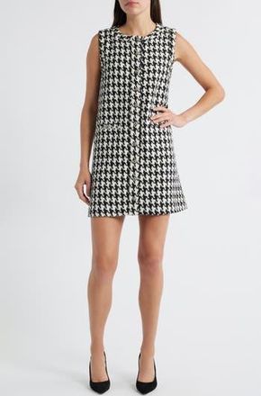 ZOE AND CLAIRE Houndstooth Check Shift Minidress in Black/White at Nordstrom Rack, Size Medium