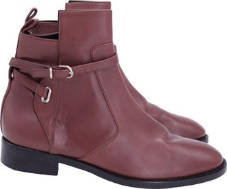 Balenciaga Womens Leather Flat Ankle Belt Detail Boot (Authentic Pre-Loved)