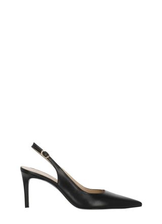 Stuart Weitzman Black Power 75 Slingback Pumps