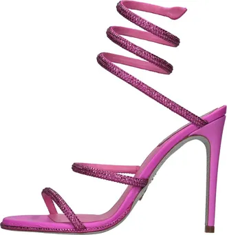 Rene Caovilla Cleo Sandaal - Dames - Sandalen met hakken - Roze - 36 EU - Leer - Schoenen