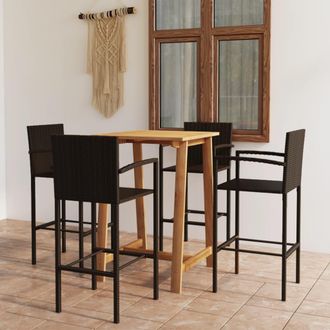 vidaXL Conjunto De Bar Para Jard&iacute;n 5 Piezas Marr&oacute;n Vidaxl