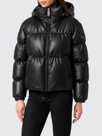 Philipp Plein Piumino corto in pelle sintetica trapuntata con cappuccio