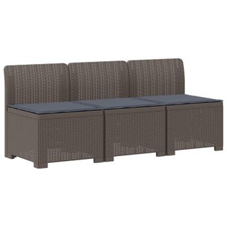 vidaXL Divano Da Giardino 3 Posti Con Cuscini In Look Rattan 3 Posto Vidaxl