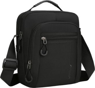 Generic Compatible For Mens Waterproof Casual Shoulder Bag Multi-Functional Outdoor Crossbody(Black)