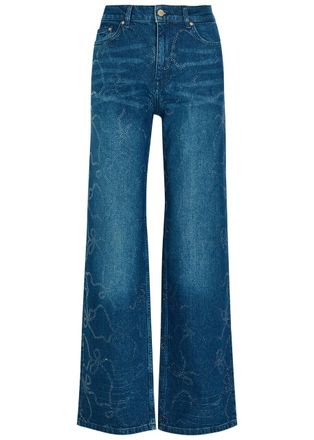 LoveShackFancy Loveshackfancy Dessa Embellished bow Wide-leg Jeans - Denim - 27 (W27 / UK8-10 / S)