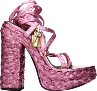 Tom Ford Roze Leer Dames S Sandalen