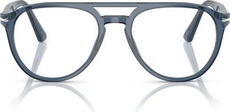 Persol 0po3160v Translucent Acetate Aviator Sunglasses with Double Bridge