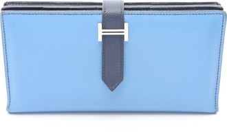 Herm&egrave;s Bleu Saphir Blue Blue Paradise Navy Epsom Leather Long Wallet (Bi-Fold) (Pre-Owned)