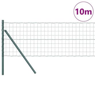 Berkfield Home Green Euro Fence with 7 Posts 0.8x10 m Galvanised Steel Green