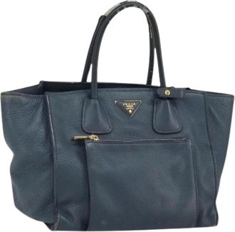 Prada Pre-owned Handbags, female, Blue, Size: ONE SIZE Pre-owned Leather Handbag