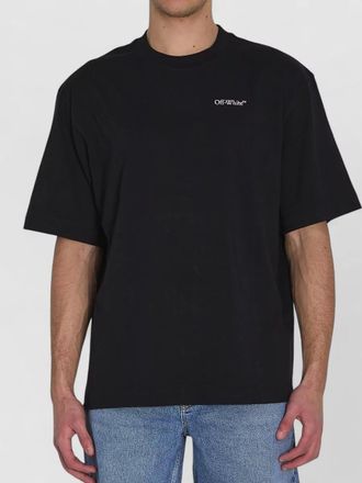 Off-white ribbed crew neck short-sleeve t-shirt