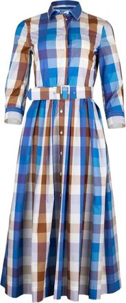 Sara Roka Abito lungo Nidina a quadri - Blu