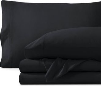 Bare Home Organic Cotton Jersey Sheet Set in Black at Nordstrom, Size Twin Xl