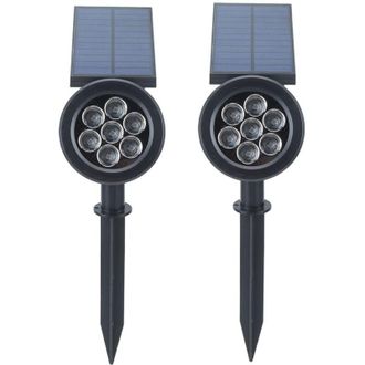 OEM Focos Solares Impermeables De 7 Led Para C&eacute;sped, 2 Unidades, Para Jard&iacute;n, Patio O Exteriores. Luz Con Estaca, 7 Colores -crezuo
