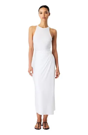 Another Tomorrow Sarong Tie Dress in White at Nordstrom, Size X-Large It