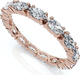 Pompeii3 3/4Ct Marquise East To West Diamond Eternity Ring 14k Gold Lab Grown
