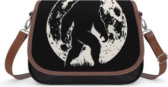 Generic Full Moon Bigfoot Crossbody Bags for Women Shoulder Messenger Bag Purse Handbags