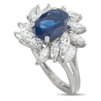 Luxury Bazaar Platinum 1.50ct Diamond and Sapphire Ring MF37-051526
