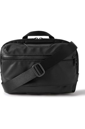 Master Piece Progress Leather-Trimmed Coated Nylon-Twill Messenger Bag