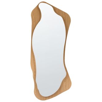 Beliani Espejo De Pared Colgante Led Para Ba&ntilde;o Con Regulador De Intensidad 170 X 70 Cm Marr&oacute;n Claro Lamblore