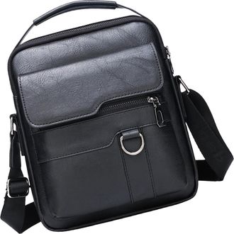 Generic Messenger Bag for Men - PU Leather Shoulder Bag Retro Crossbody Bag for Work and Travel | Adjustable Strap Messenger Bag, Vintage Large Capacity Mens 