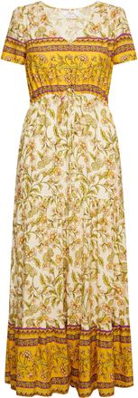 Usha Zomerjurk Dames Wol Wit Veelkleurig