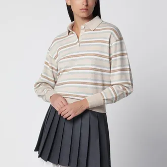 Guest In Residence Maglia polo Collegiate Stripe Sandstone