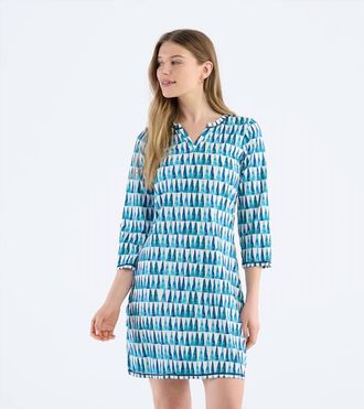 Hatley Notch Neck Mini Dress In Painted Triangles