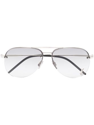Saint Laurent Eyewear Classic 11M pilot-frame sunglasses - Silver