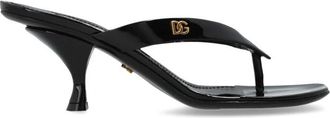 Dolce & Gabbana Leren Mules met Hak - Dames - Muiltjes - Zwart - 39 EU - Leer - Schoenen