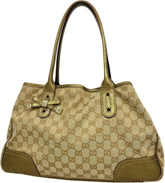 Gucci Beige Canvas Tote Bag (Pre-Owned)