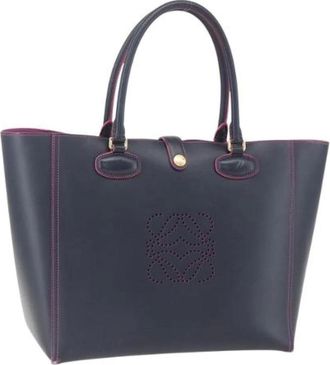 Loewe Pre-owned Tote Bags, female, Blue, Size: ONE SIZE Pre-owned Leather Tote