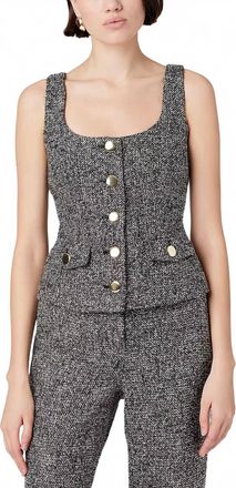 Toccin Georgia Scoop Neck Vest In Charcoal Multi