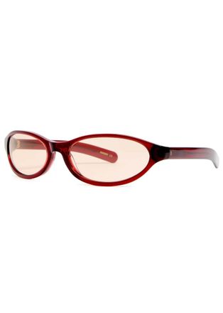 Flatlist Olympia Oval-frame Sunglasses - Red - One Size
