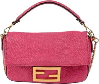 Fendi Pre-owned Mini Bags, female, Pink, Size: ONE SIZE Pre-owned Mini Baguette Tote Shoulder Bag