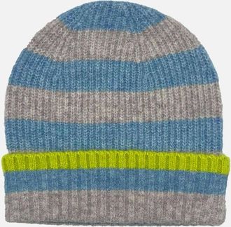 Nooki Design Womens FARAH KNITTED STRIPE BEANIE-DUCK EGG - Size: ONE