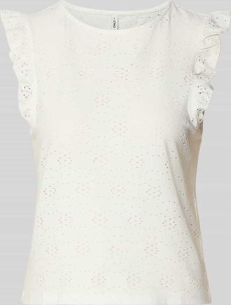 Only Slim Fit Top mit Allover-Muster Modell MILLA in Offwhite, Gr&ouml;&szlig;e XL