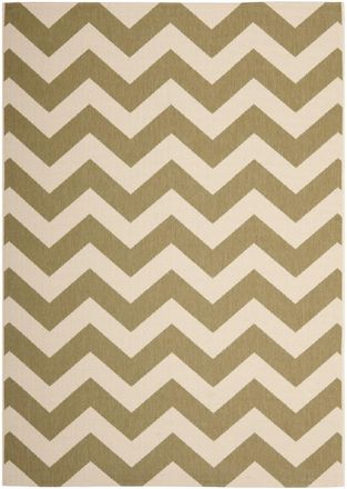 Safavieh Alfombra chevron de polipropileno verde/beige, 201 x 290 cm